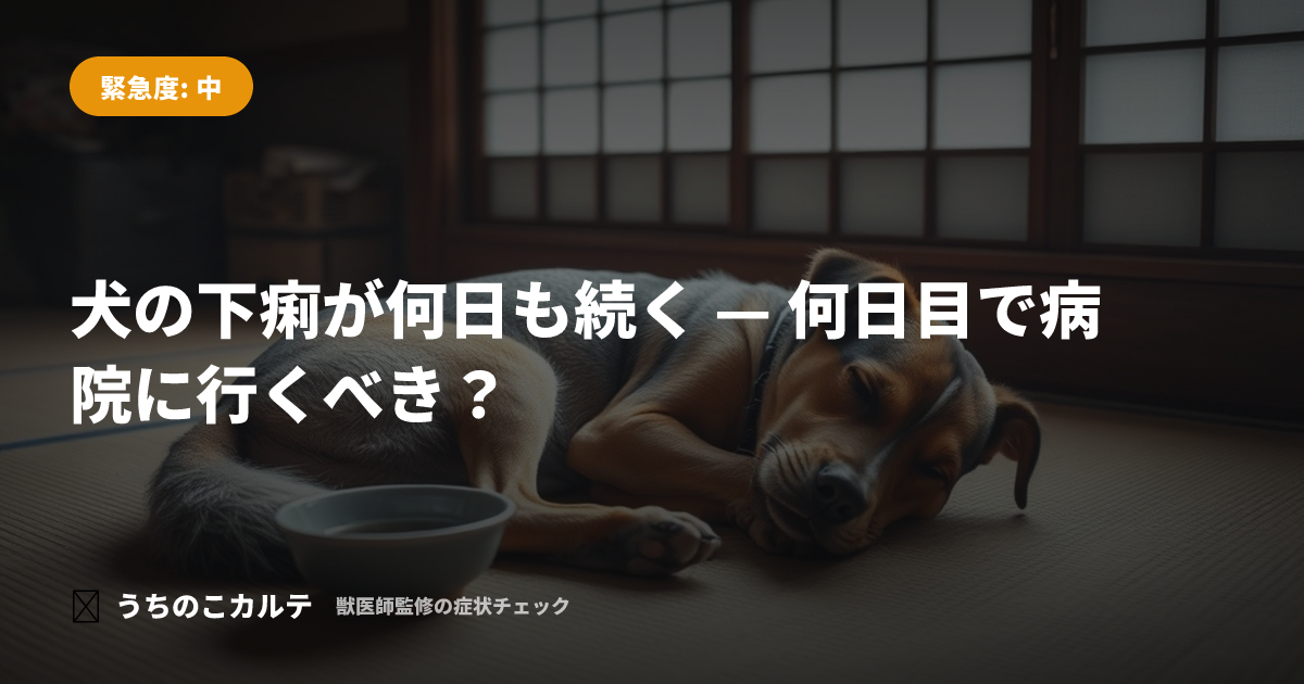 犬の下痢が何日も続く — 何日目で病院に行くべき？