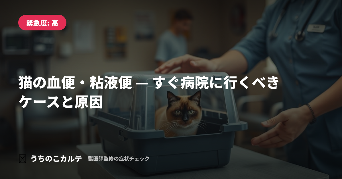 猫の血便・粘液便 — すぐ病院に行くべきケースと原因