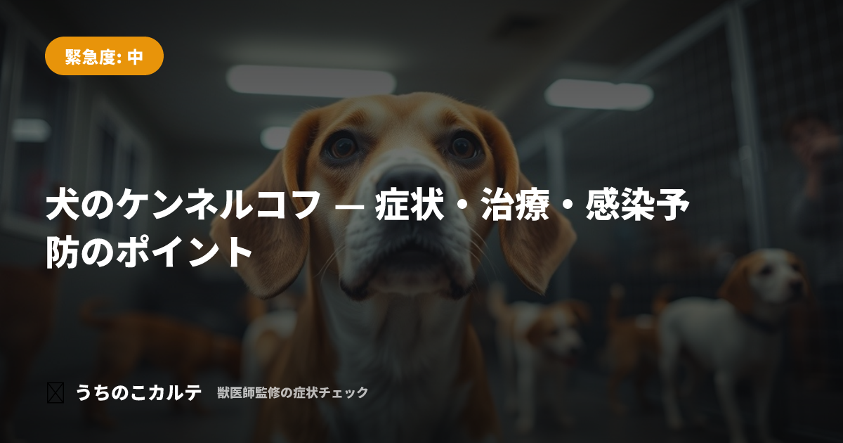 犬のケンネルコフ — 症状・治療・感染予防のポイント
