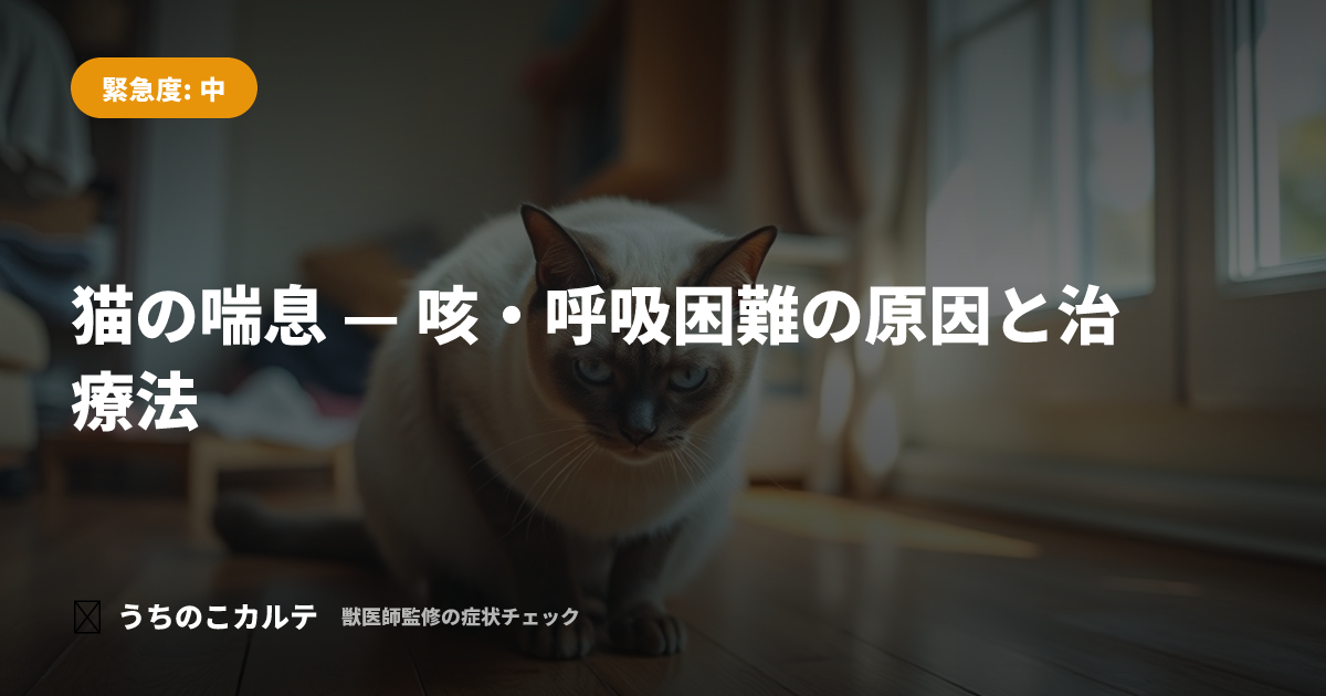 猫の喘息 — 咳・呼吸困難の原因と治療法