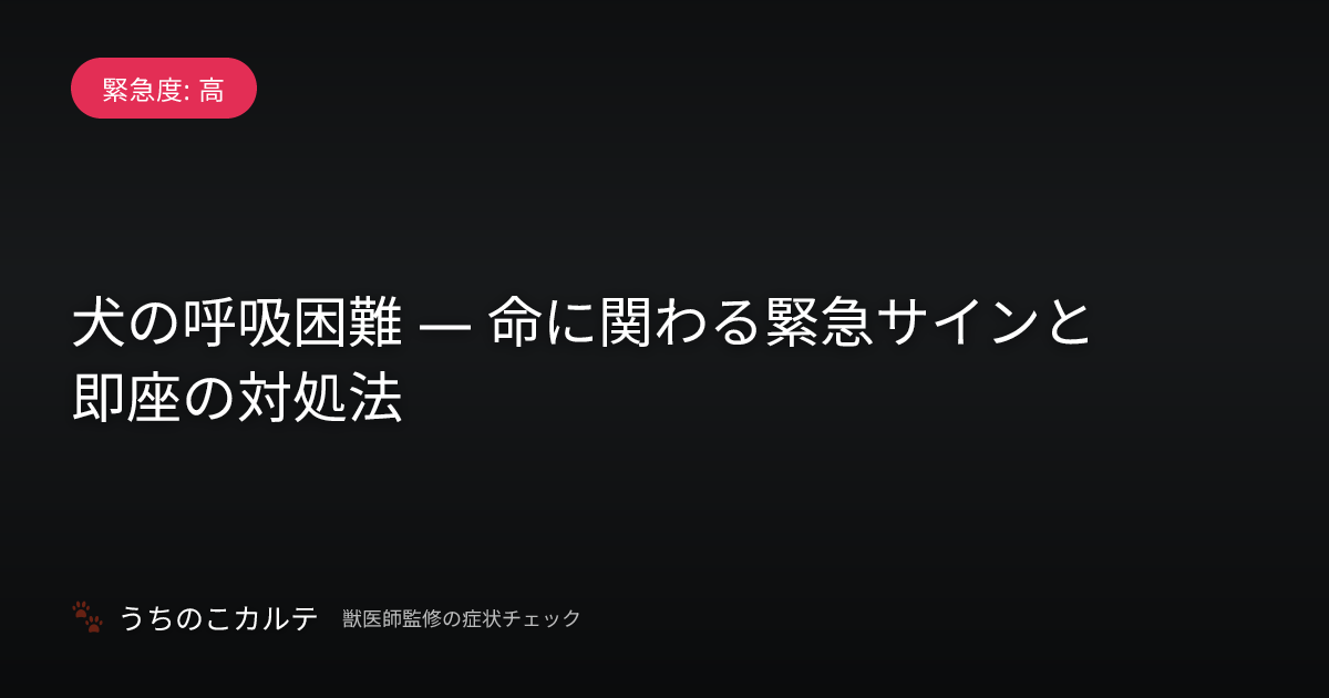 犬の呼吸困難 — 命に関わる緊急サインと即座の対処法