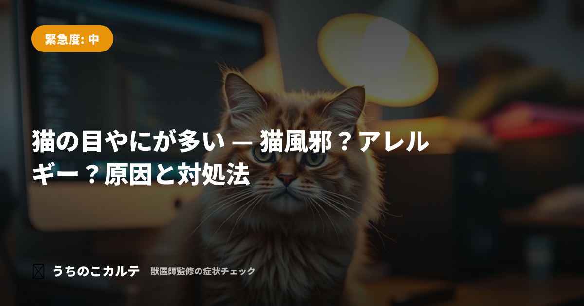猫の目やにが多い — 猫風邪？アレルギー？原因と対処法
