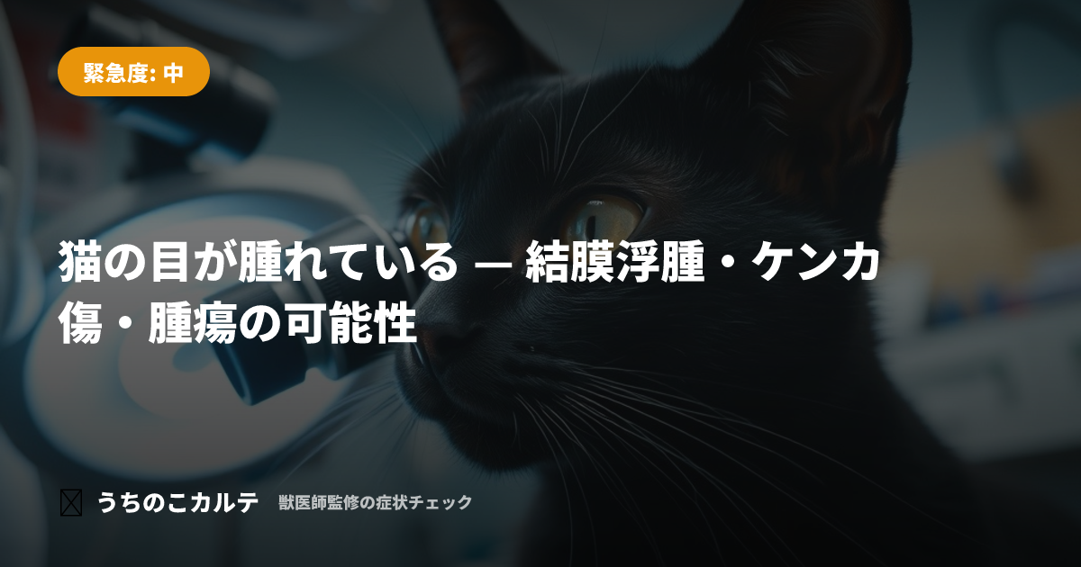 猫の目が腫れている — 結膜浮腫・ケンカ傷・腫瘍の可能性