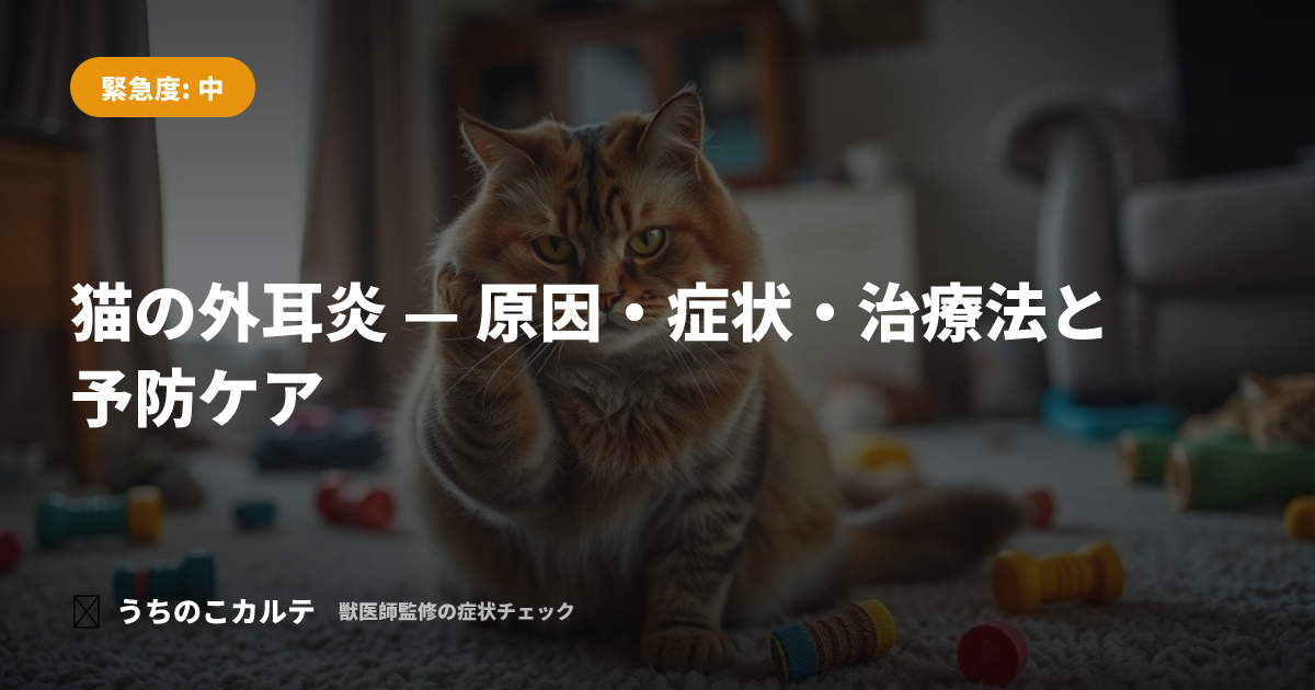 猫の外耳炎 — 原因・症状・治療法と予防ケア