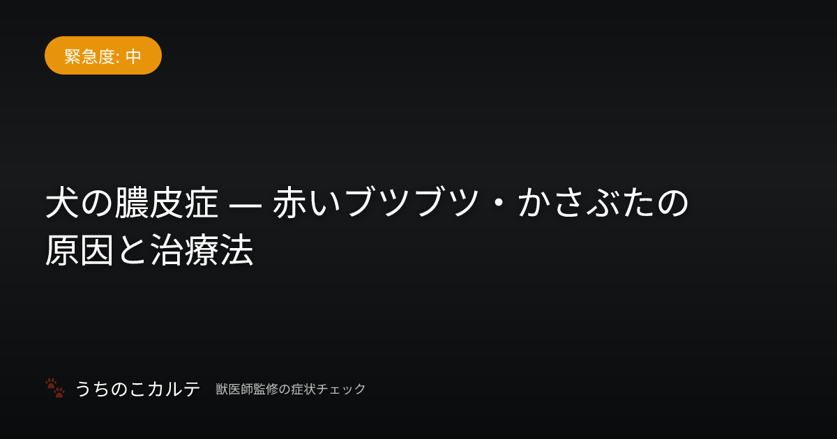 犬の膿皮症 — 赤いブツブツ・かさぶたの原因と治療法