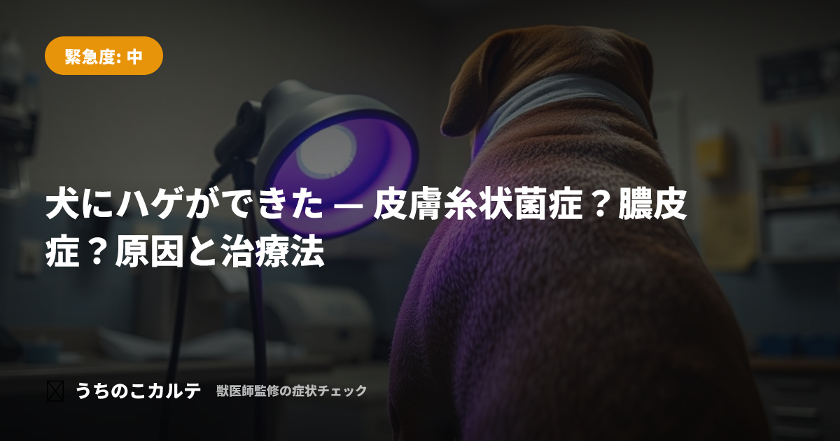 犬にハゲができた — 皮膚糸状菌症？膿皮症？原因と治療法