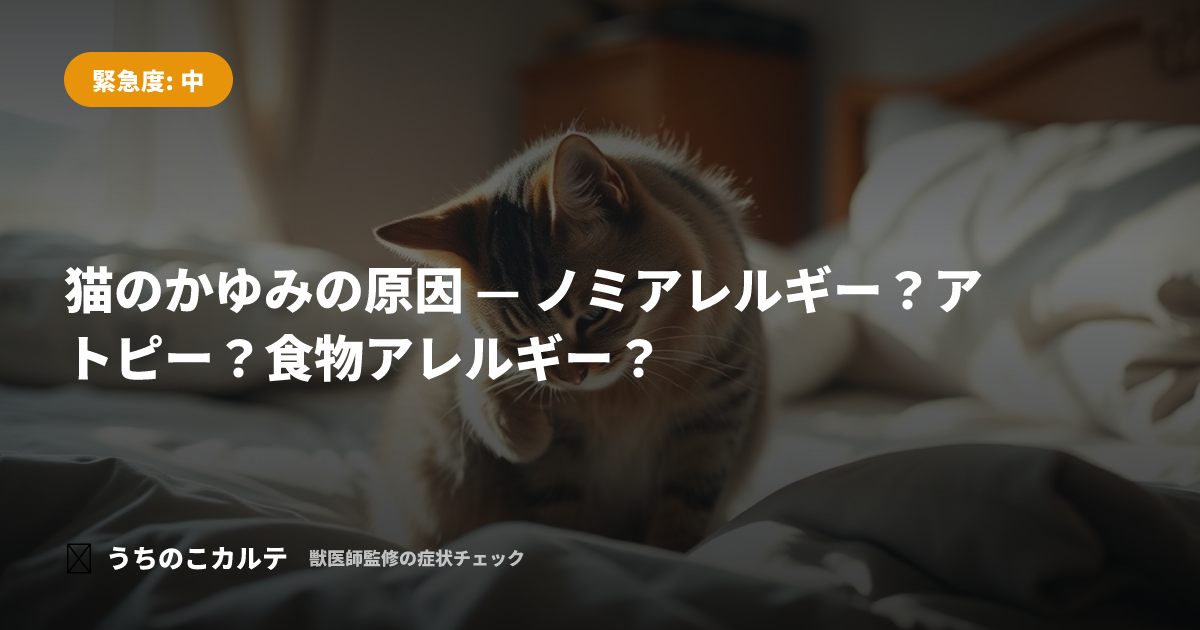 猫のかゆみの原因 — ノミアレルギー？アトピー？食物アレルギー？