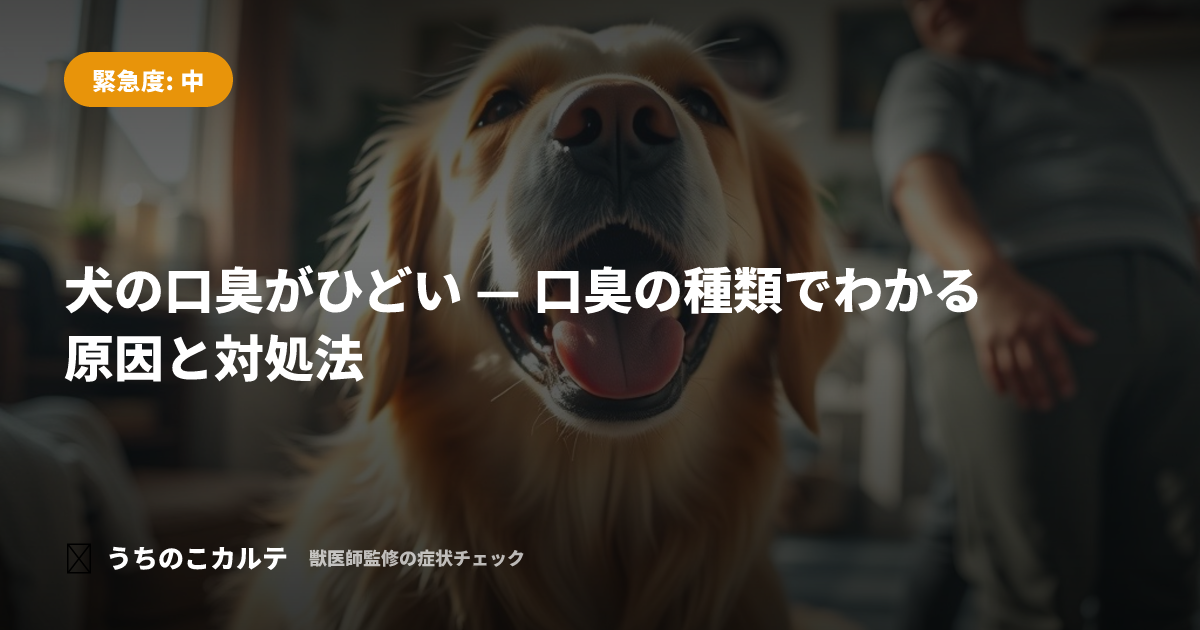 犬の口臭がひどい — 口臭の種類でわかる原因と対処法