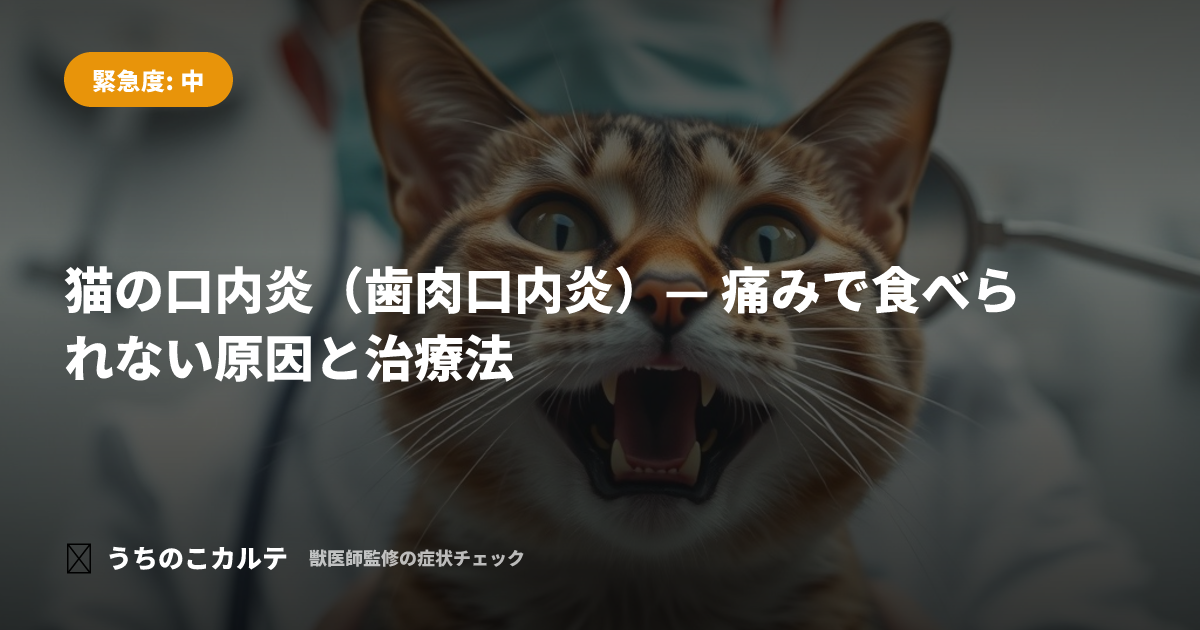 猫の口内炎（歯肉口内炎）— 痛みで食べられない原因と治療法