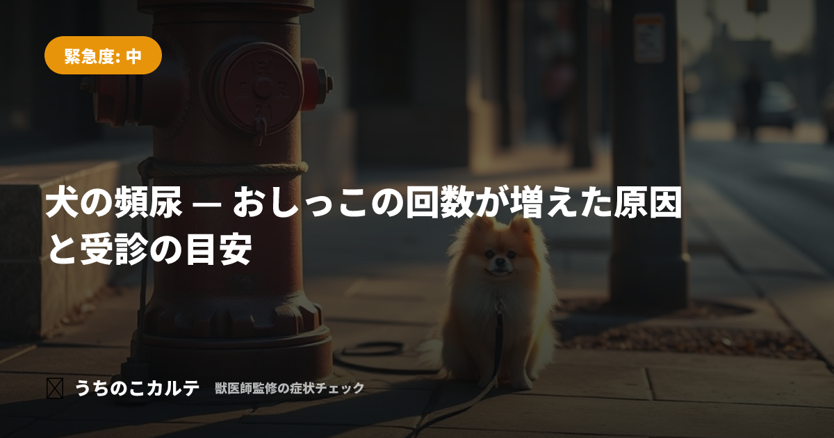 犬の頻尿 — おしっこの回数が増えた原因と受診の目安