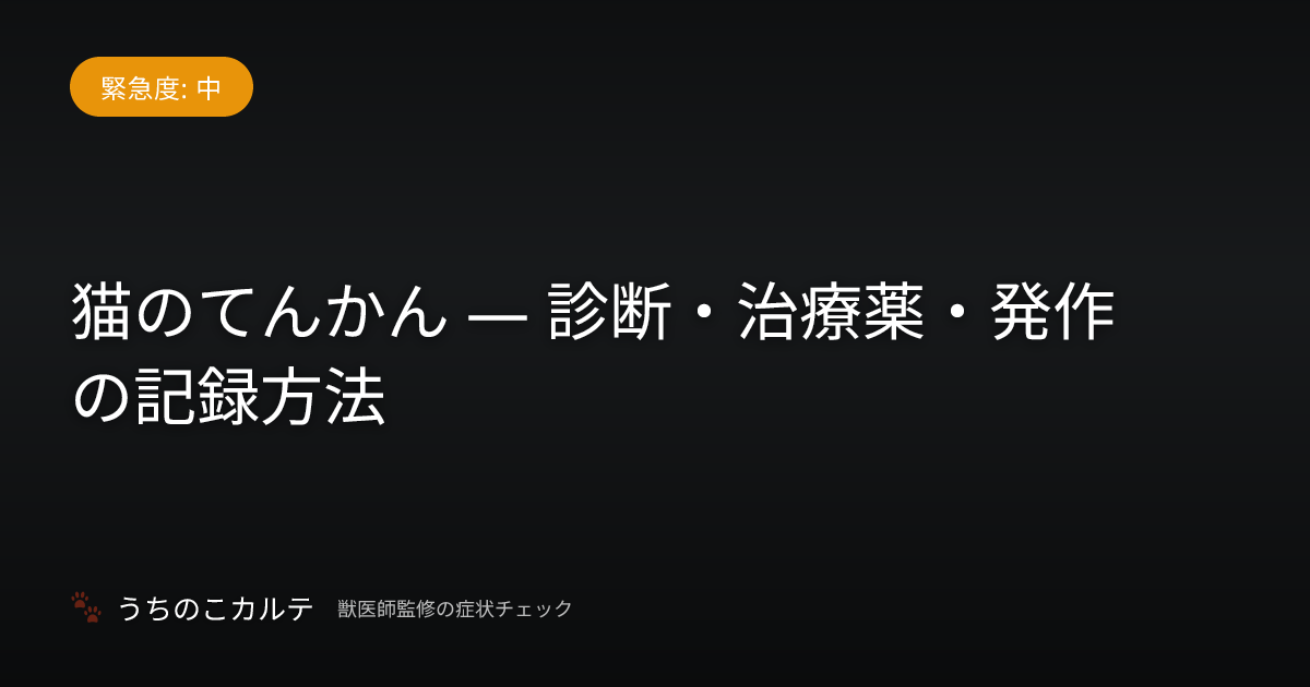 猫のてんかん — 診断・治療薬・発作の記録方法