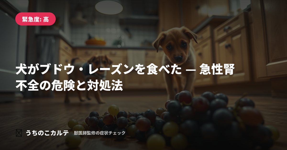 犬がブドウ・レーズンを食べた — 急性腎不全の危険と対処法