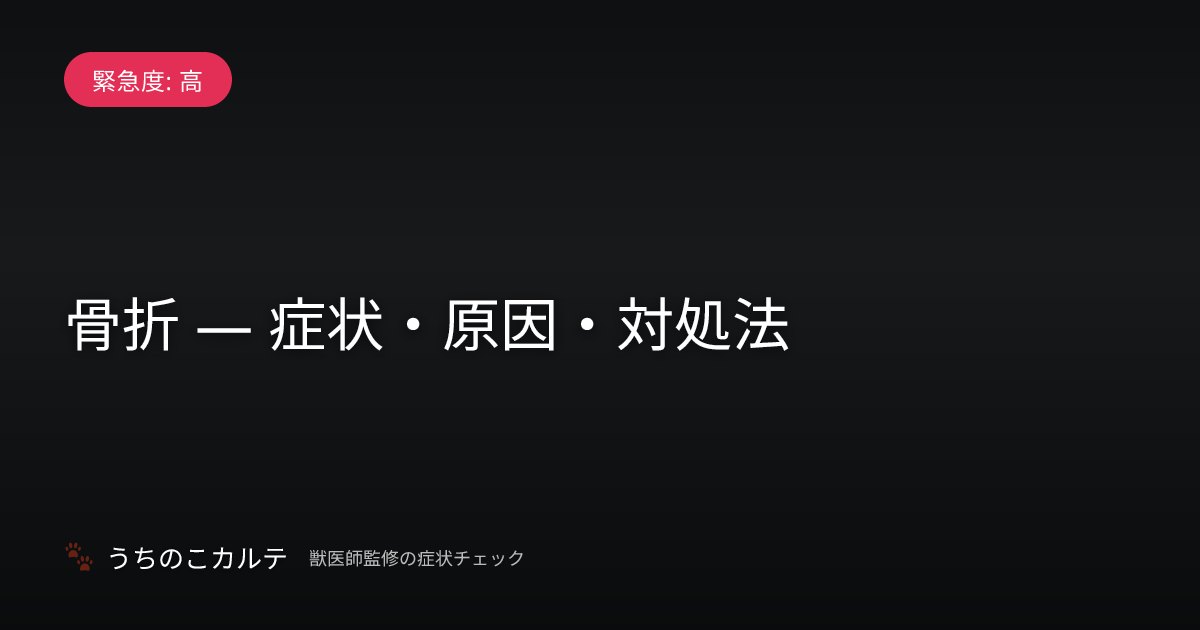 骨折 — 症状・原因・対処法